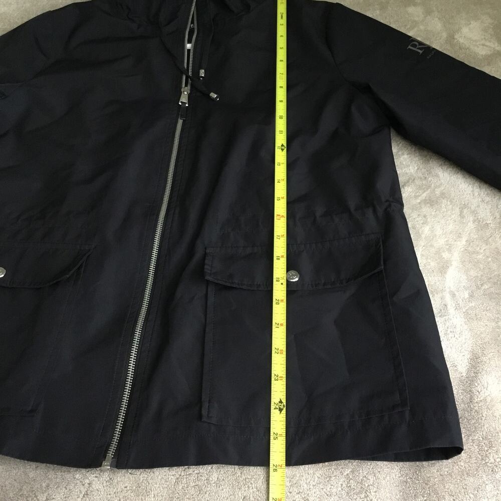 Ralph Lauren blk label hooded black cinch waist pockets light lined jacket M - Picture 8 of 9